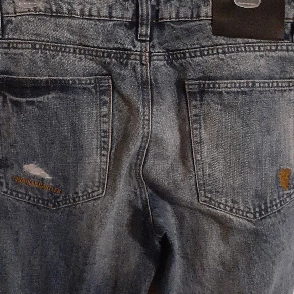Crooks & Castles Distressed Denim Blue Size 32X32 Streetwear Edge Urban Jeans - Picture 4 of 11